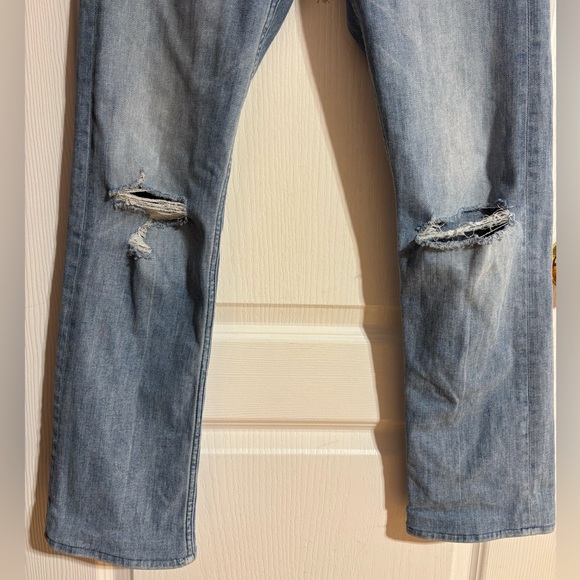 Mother Rider Skimp Dreamer Distressed High Waisted Straight Denim Jeans Size 25 - Picture 6 of 11